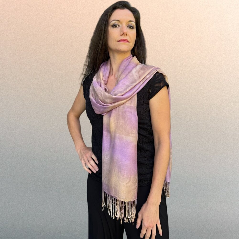 Lilac Watercolor Modal Silk Scarf